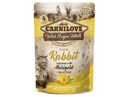 Carnilove Cat Pouch Kitten Rabbit & Marigold 85g - promo