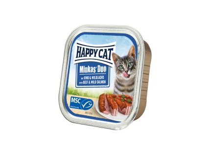 Happy Cat Minkas Duo - Hovězí & Divoký losos 100 g