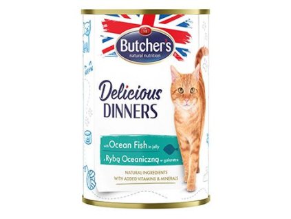 Butcher's Cat Delic.Dinners moř.ryby v želé konz.400g