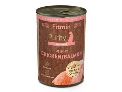 Fitmin dog Purity tin konz PUPPY salm&chicken 400g