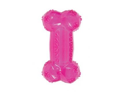 Hračka pes BONE TPR POP kost 12cm růžová Zolux