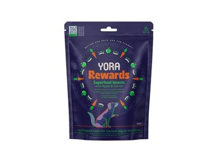 YORA Dog pamlsky z hmyzu Rewards jablko a mrkev 100g