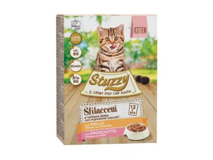 Stuzzy Cat kapsa Kitten kuře/šunka 12x85g