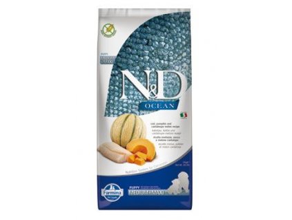 N&D OCEAN DOG Puppy M/L Codfish & Pumpkin & Melon 12kg