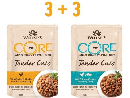 Wellness CORE Tender Cuts Kuřecí multipack 6 x 85 g- poškozený karton