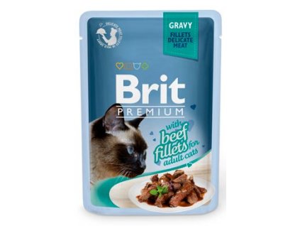 Brit Premium Cat D Fillets in Gravy With Beef 85g