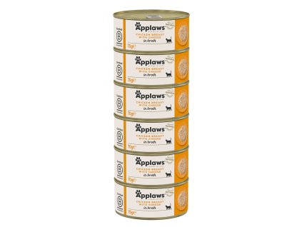 Applaws konzerva Cat Kuřecí prsa se sýrem 6x 70g