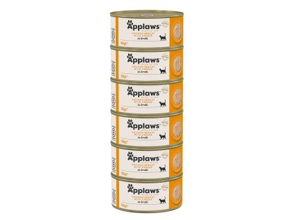 Applaws konzerva Cat Kuřecí prsa se sýrem 6x156g