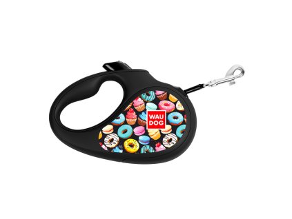 WAUDOG vodítko samonavíjecí Donuts - 15kg/5m/S