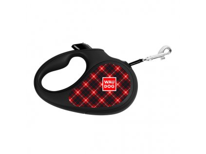 WAUDOG vodítko samonavíjecí Tartan - 25kg/5m/M