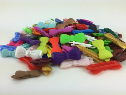 Plastové mašle motýlek malé 3 cm - mix 10 ks
