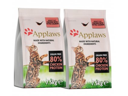 AKCE Applaws cat Adult kuře & losos  2x 7,5 kg (15 kg )