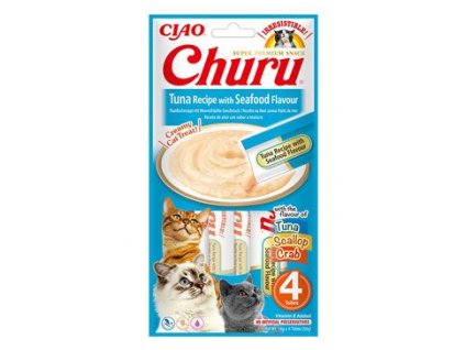 Churu Cat Tuna Recipe with Seafood Flavor 4x14g