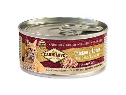 Carnilove White konz Mus Meat Chicken&Lamb Cats 100g - promo