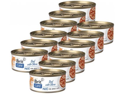 Brit Care Cat konzerva Paté Beef & Olives 12 x 70 g