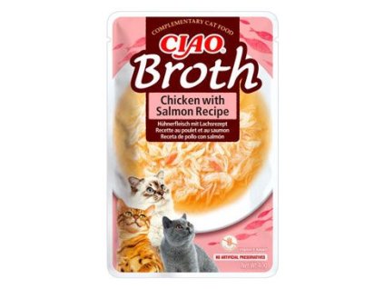 Churu Cat Broth Chicken with Salmon Recipe 40g