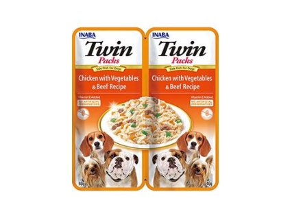 Churu Dog Twin Packs Chick&Veg. & Beef in Broth 2x40g