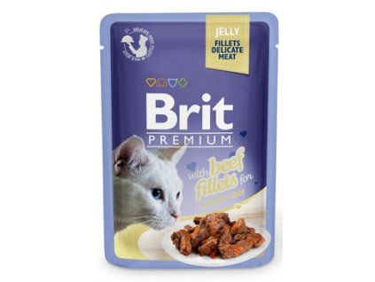 .Brit Premium Cat  Fillets in Jelly with Beef 85g