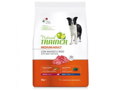 TRAINER Natural Medium Ad. Hovězí a ryze 3kg