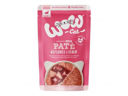 WOW Cat kapsička Paté Drůbež s játry Junior 125g