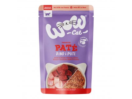 WOW Cat kapsička Paté Hovězí s krocanem Adult 125g
