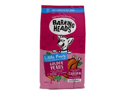 BARKING HEADS Little Paws Golden Years Chicken 6kg- akce