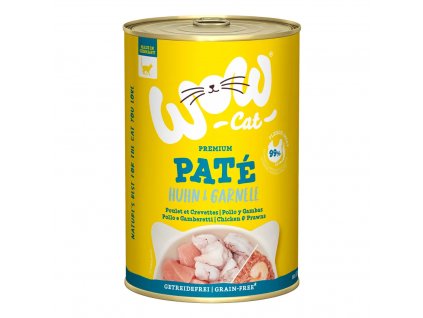 WOW Cat konzerva Paté Kuře s krevetami Adult 400g