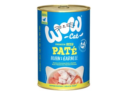 WOW Cat konzerva Paté Kuře s krevetami Kitten/Junior 400g
