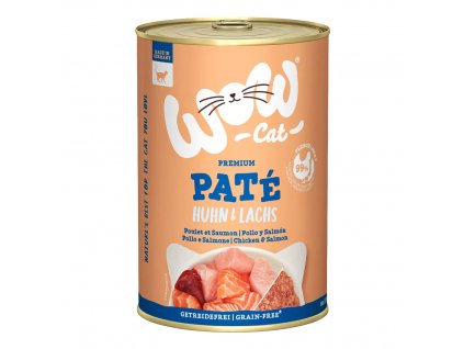 WOW Cat konzerva Paté Kuře s lososem Adult 400g