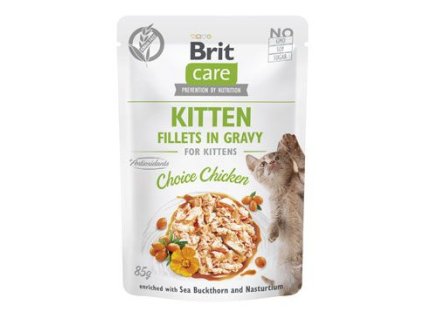 Brit Care Cat Fillets in Gravy Kitten Choi.Chicken 85g