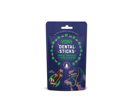 YORA dentální tyčinky z hmyzu s jablkem a mátou  56g Small