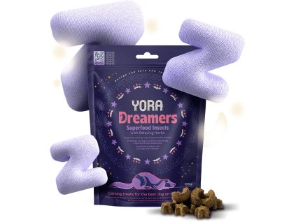 YORA pamlsky z hmyzu Dreamers s bylinkami 100g