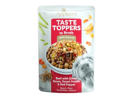 Applaws kapsička Dog Taste Toppers Broth Hovězí s batáty 85g