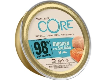 Konzerva Wellness Core Cat 98% Protein kuře a losos 85g