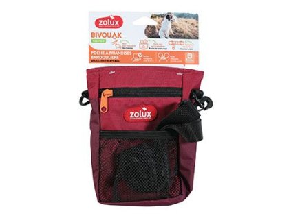 Kapsička na pamlsky BIVOUAK s popruhem červená Zolux