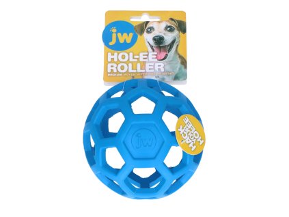 JW Hol-EE děrovaný míč 11cm Medium - modrý