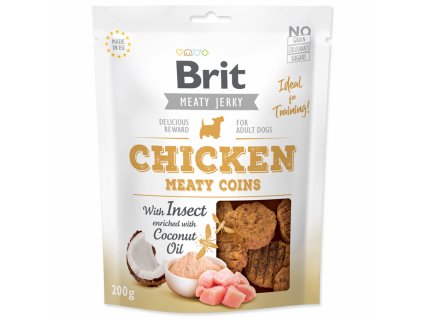 brit jerky chicken with insect meaty coins 200g original
