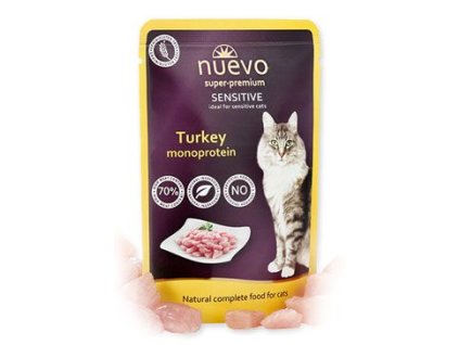 Nuevo kočka kapsa Sensitive Krůtí Monoprotein 85g