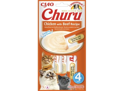 Churu cat masove pyre - Kuře, Hovězí 4x14g