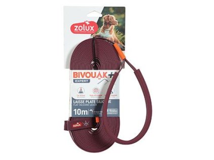 Vodítko pes BIVOUAK ploché,silik.15mm/10m červenáZolux