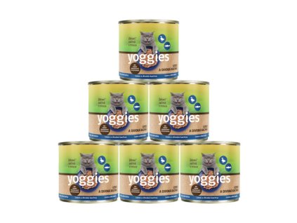 6x185g Yoggies Konzerva pro kočky Losos a divoká kachna
