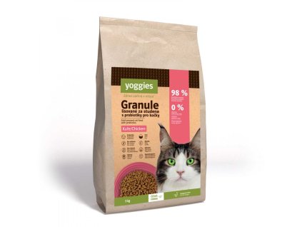 5 kg Yoggies Granule pro kočky s kuřecím masem, lisované za studena s probiotiky