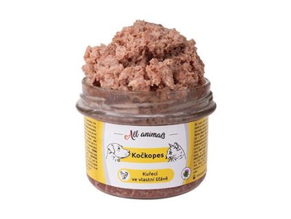 All Animals kočkopes sklo Kuře ve vlastní šťávě 200g