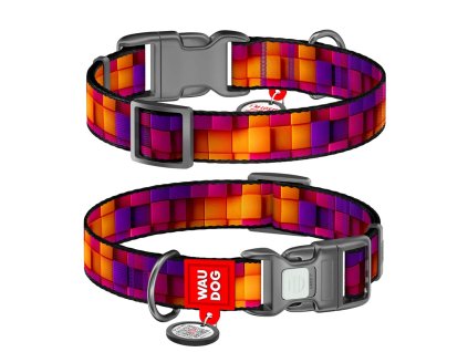 WAUDOG obojek nylon 3D kostky QR  (M/28-40cm/2cm)