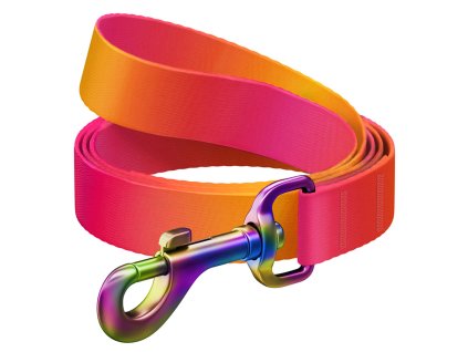 WAUDOG vodítko nylon Gradient oranžovo-růžové  (M/122cm/2,0cm)