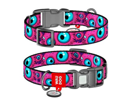 WAUDOG obojek nylon Modroočko QR (XL/37-58cm/2,5cm)