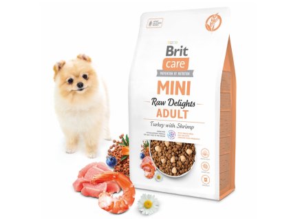 .Brit Care Dog Mini FD Raw Delights Turkey&Shrimp 2kg