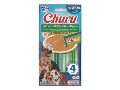 Churu Dog Fish Salmon Recipe with Vegetables 4x14g
