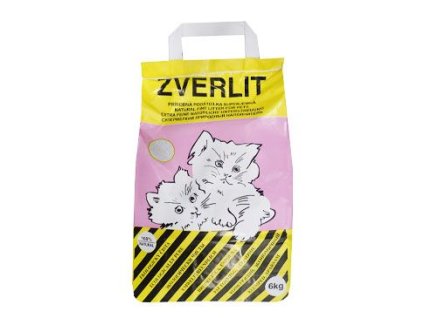ZVERLIT růžový super jemná Podestýlka kočka 6kg - poškozený obal