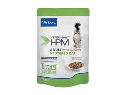VET HPM Cat Adult Neutered Salm.chunks in gravy 12x85g